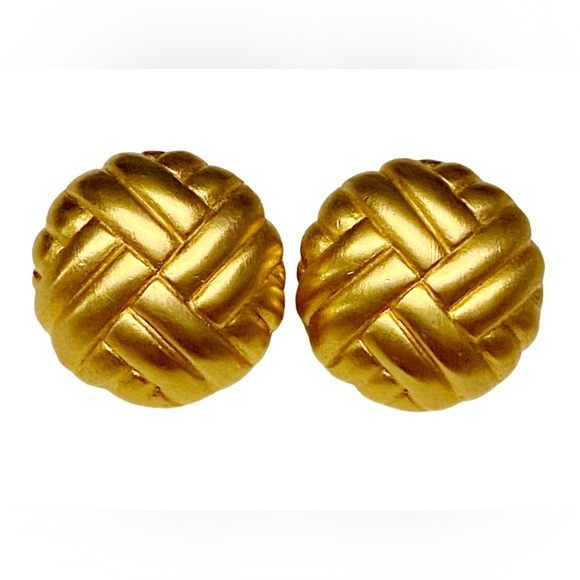 GIVENCHY Vintage Gold Clip On Earrings - Picture 1 of 3